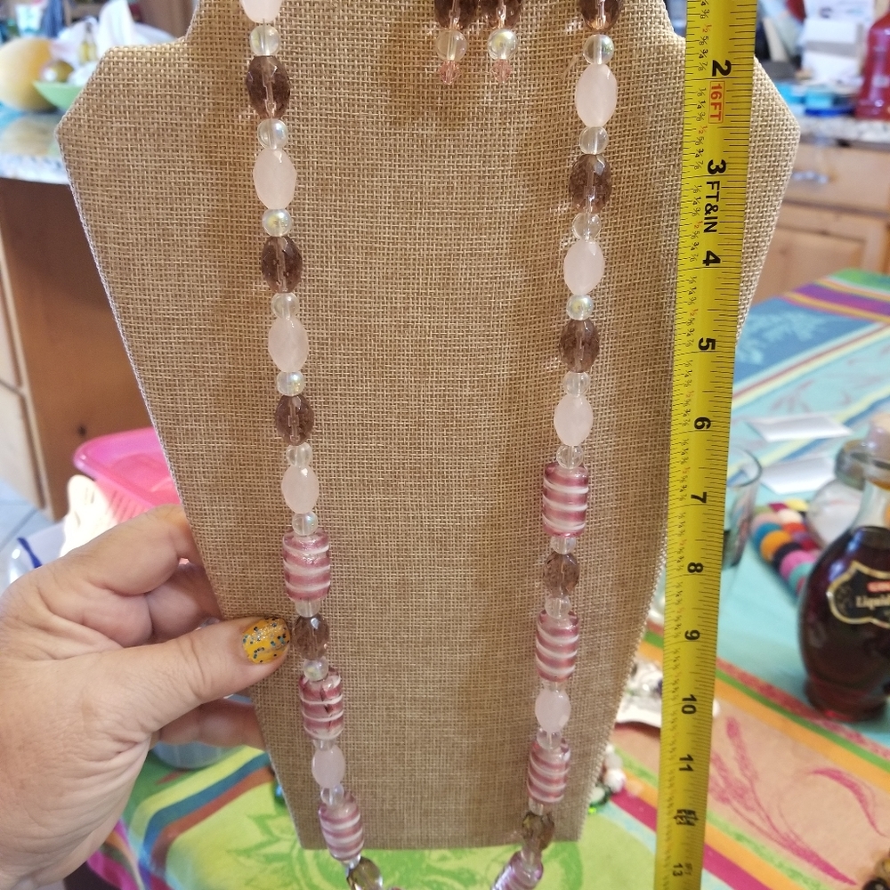NWOT handmade approximately 28" neckless & earings